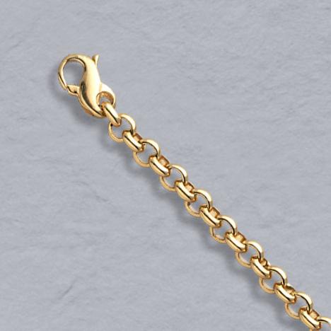 7.5-Inch 18K Yellow Gold Heavy Rolo Chain 4.0mm Chain