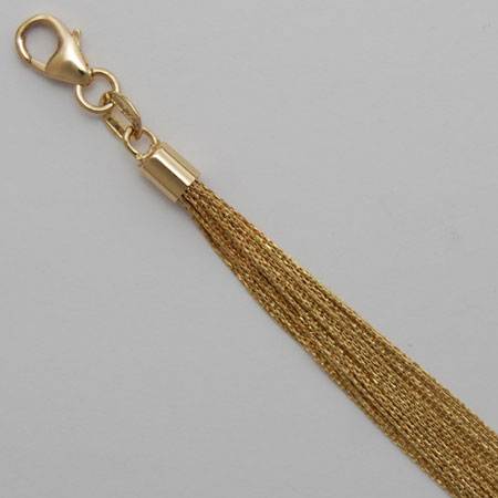 16-Inch 18K Yellow Gold 25 Strand Cable Link Chain