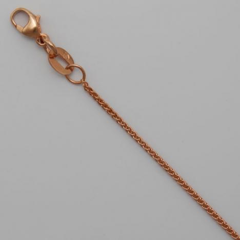 16-Inch 18K Rose Gold Round Wheat 0.9mm Chain