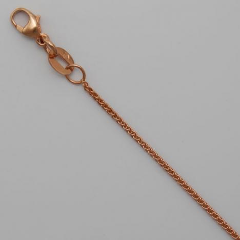 16-Inch 18K Rose Gold Round Wheat 0.9mm Chain