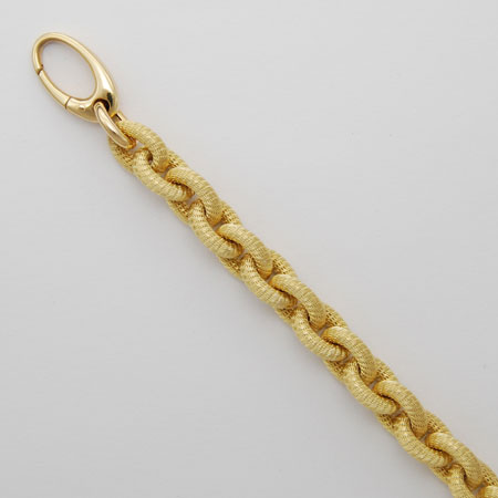 17-Inch 18K Yellow Textured Hollow Cable 8.5mm Chain