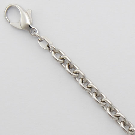 20-Inch Platinum Round Cable Chain 4.5mm