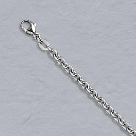16-Inch Platinum Round Cable Chain 3.0mm