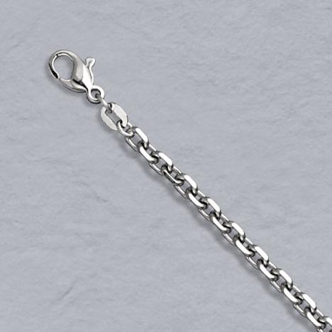 7-Inch Platinum Diamond Cut Cable Chain 3.6mm