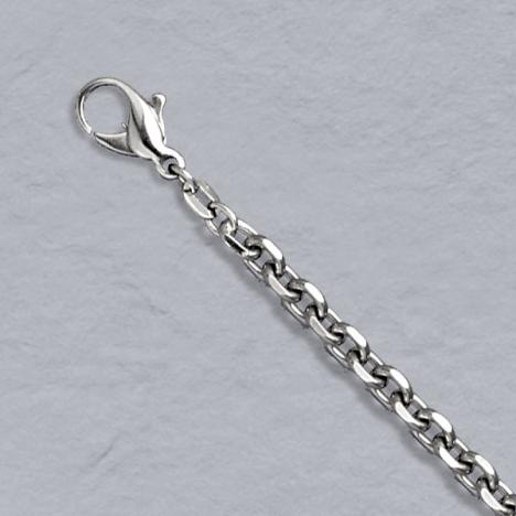 8-Inch Platinum Diamond Cut Cable Chain 4.1mm