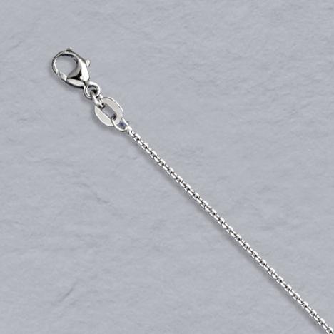 16-Inch Platinum Diamond Cut Cable Chain 0.9mm