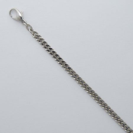 8-Inch Platinum Diamond Cut Curb Chain 4.0mm