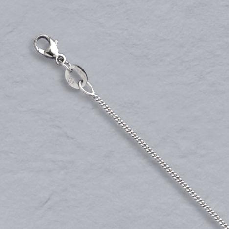 16-Inch Platinum Diamond Cut Curb Chain 1.0mm