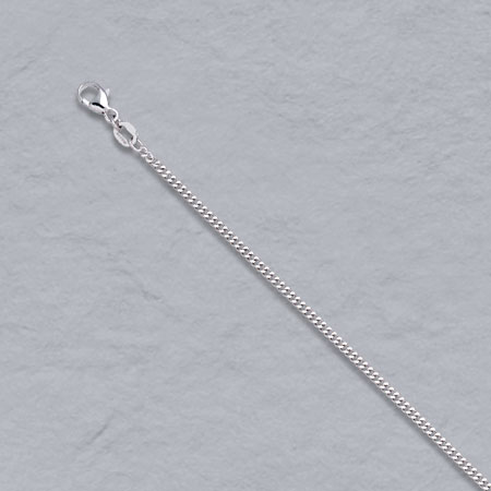 18-Inch Platinum Diamond Cut Curb Chain 1.8mm