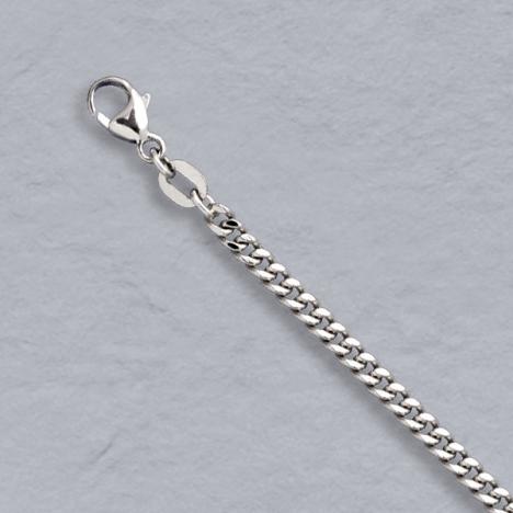 18-Inch Platinum Diamond Cut Curb Chain 2.8mm