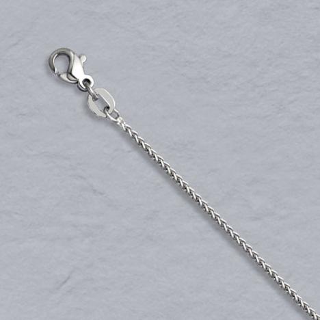 16-Inch Platinum Round Wheat Chain 1.1mm