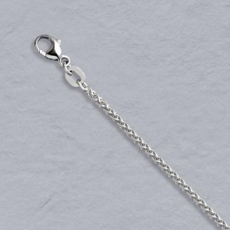 16-Inch Platinum Round Wheat Chain 1.75mm