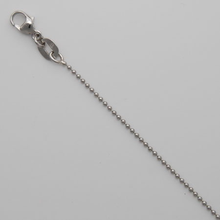 16-Inch Platinum Bead 1.0mm Chain