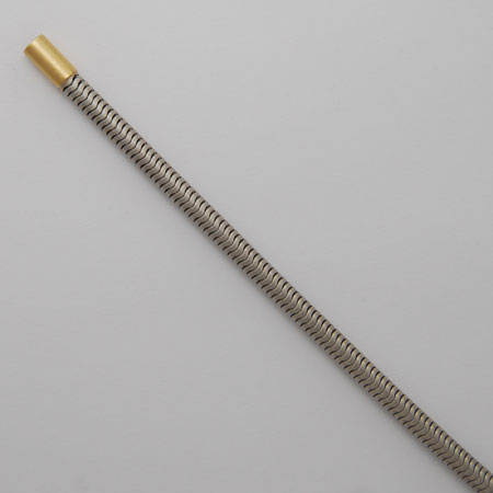 18-Inch Platinum Satin Snake Chain 4.1mm, 18K Yellow Gold Bayonet Clasp
