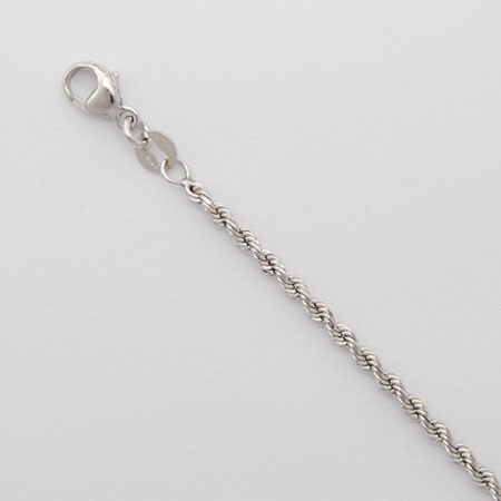 7-Inch Platinum Diamond Cut Rope Chain 1.5mm