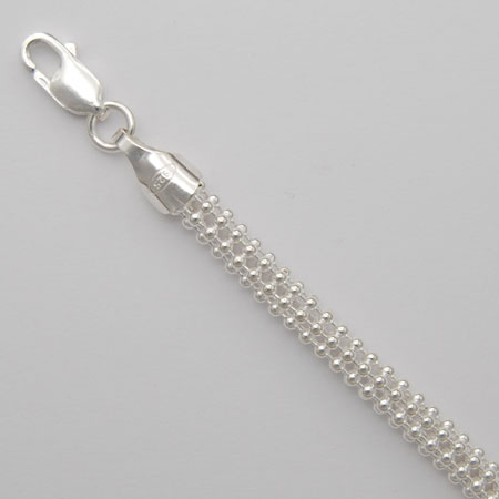 20-Inch Sterling Silver Bead 6 Strand Chain 5.5mm