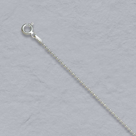 16-Inch Sterling Silver Bead Chain 1.5mm