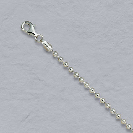16-Inch Sterling Silver Bead Chain 3.0mm