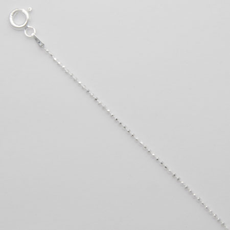 16-Inch Sterling Silver Diamond Cut Bead Chain 1.2mm