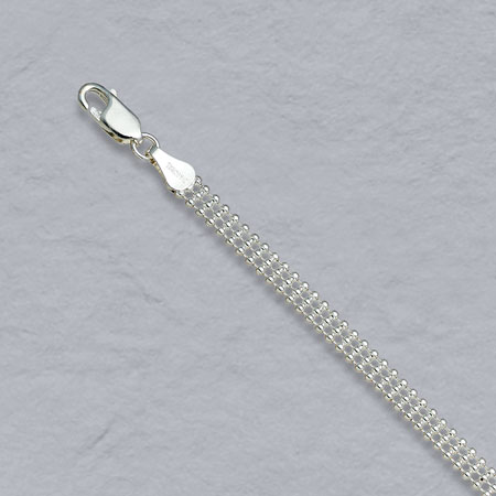 16-Inch Sterling Silver Triple Bead Chain 4.5mm