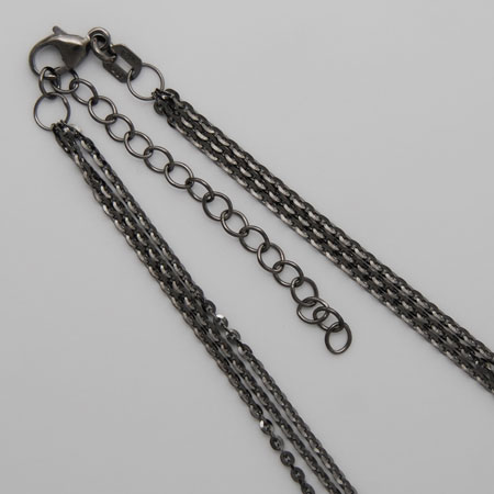 16-Inch Sterling Silver Black Rhodium 3 Strand Flat Cable Chain