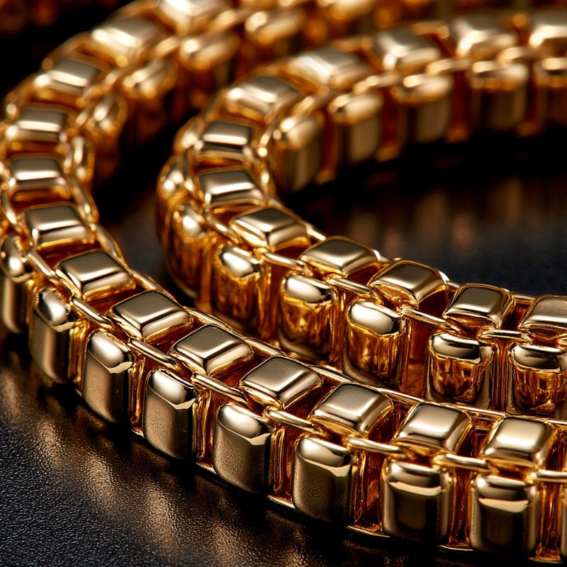 Box Chains in gold and platinum