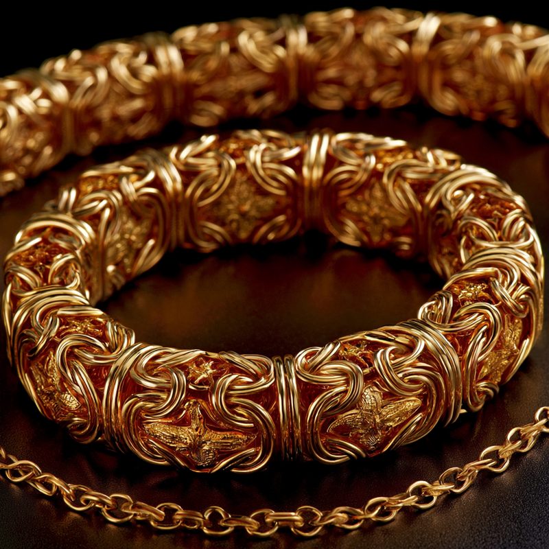 Byzantine Chains in gold and platinum