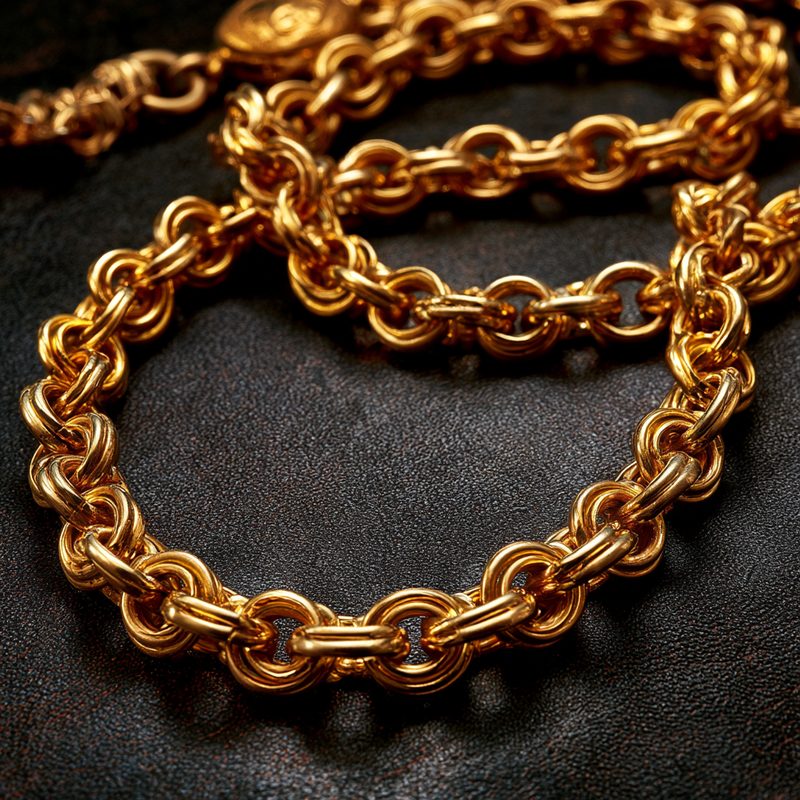 Rolo Chains in gold and platinum