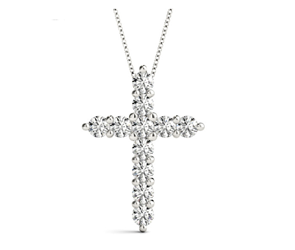 Diamond Shared Prong Cross