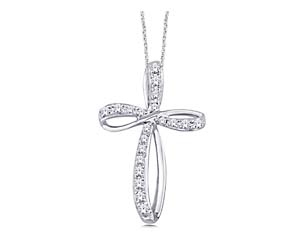 Diamond Looping Cross Pendant