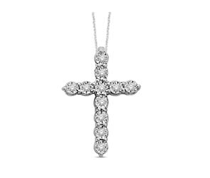 Sterling Silver Diamond Cross