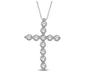 Glamourous Diamond Cross Pendant