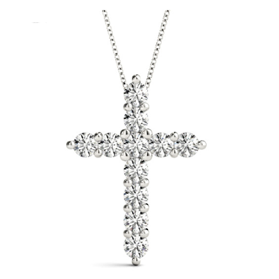 Diamond Shared Prong Cross 1.0 Carat Total Weight