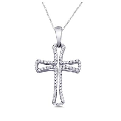 Diamond Cross Pendant 1/4 Carat Total Weight