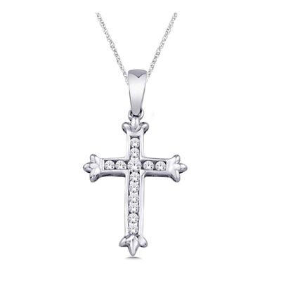 Diamond Cross Pendant 1/10 Carat Total Weight