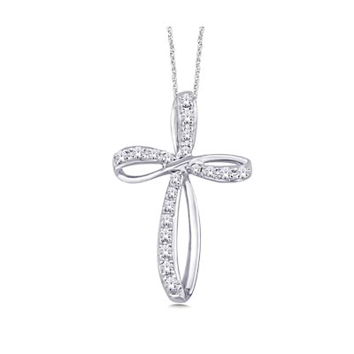 Diamond Looping Cross Pendant 1/5 Carat Total Weight