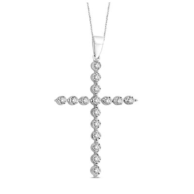 Diamond Fashion Cross Pendant 1/2 Carat Total Weight