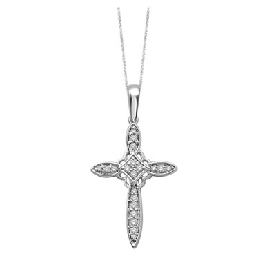 Diamond Cross Pendant 1/5 Carat Total Weight