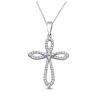 Diamond Fashion Pendant Cross 1/3 Carat Total Weight