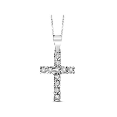 Diamond Cross Pendant .15 Carat Total Weight