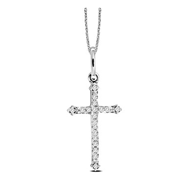 Diamond Cross Pendant 1/10 Carat Total Weight