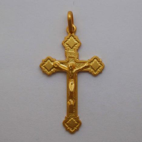 20mm x 33mm 18K Yellow Gold Rinascimentale Con Corpo Cross