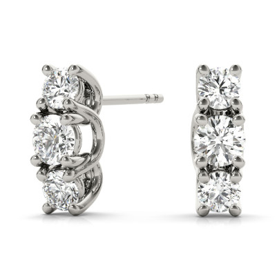 3-Stone Diamond Earrings