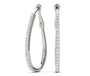 Thin J Hoop Earrings