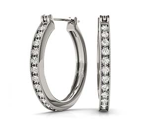 Shaed Prong Channel Set Hoop Earrings