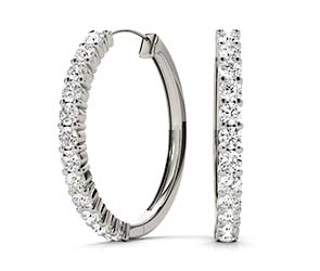 Shared Prong Hoop Earrings