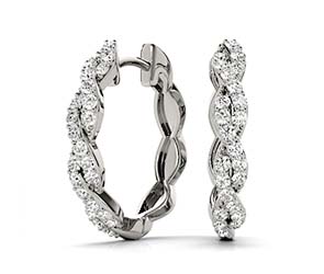 Diamond Fashion Hoop Earrings