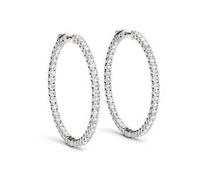 Diamond Inside/Outside Hoop Earrings