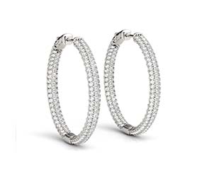 Diamond Hoop Pave Earrings