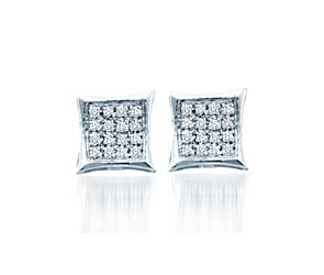 Micro Pave Diamond Earrings<br> .05 Carat Total Weight